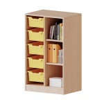 ErgoTray Regal, 2reihig, 3 OH, rechts 3 Fächer links 5 hohe Boxen, B/H/T 70,3x118x40cm 